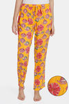 Zivame Blotched Bloom Woven Pyjama - Solar Power — thumbnail 1